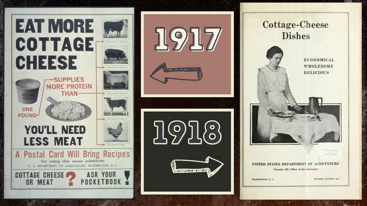 Two world war one cottage cheese ads posters